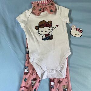 Hello Kitty cowgirl 3pc outfit 6mos